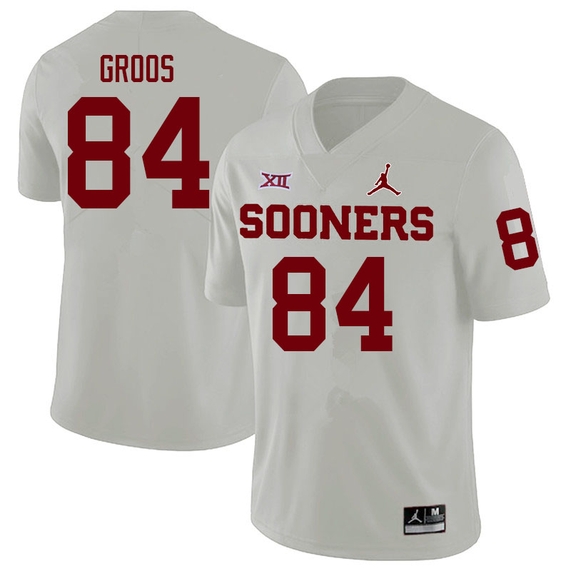 Oklahoma Sooners #84 Carsten Groos College Football Jerseys Sale-White